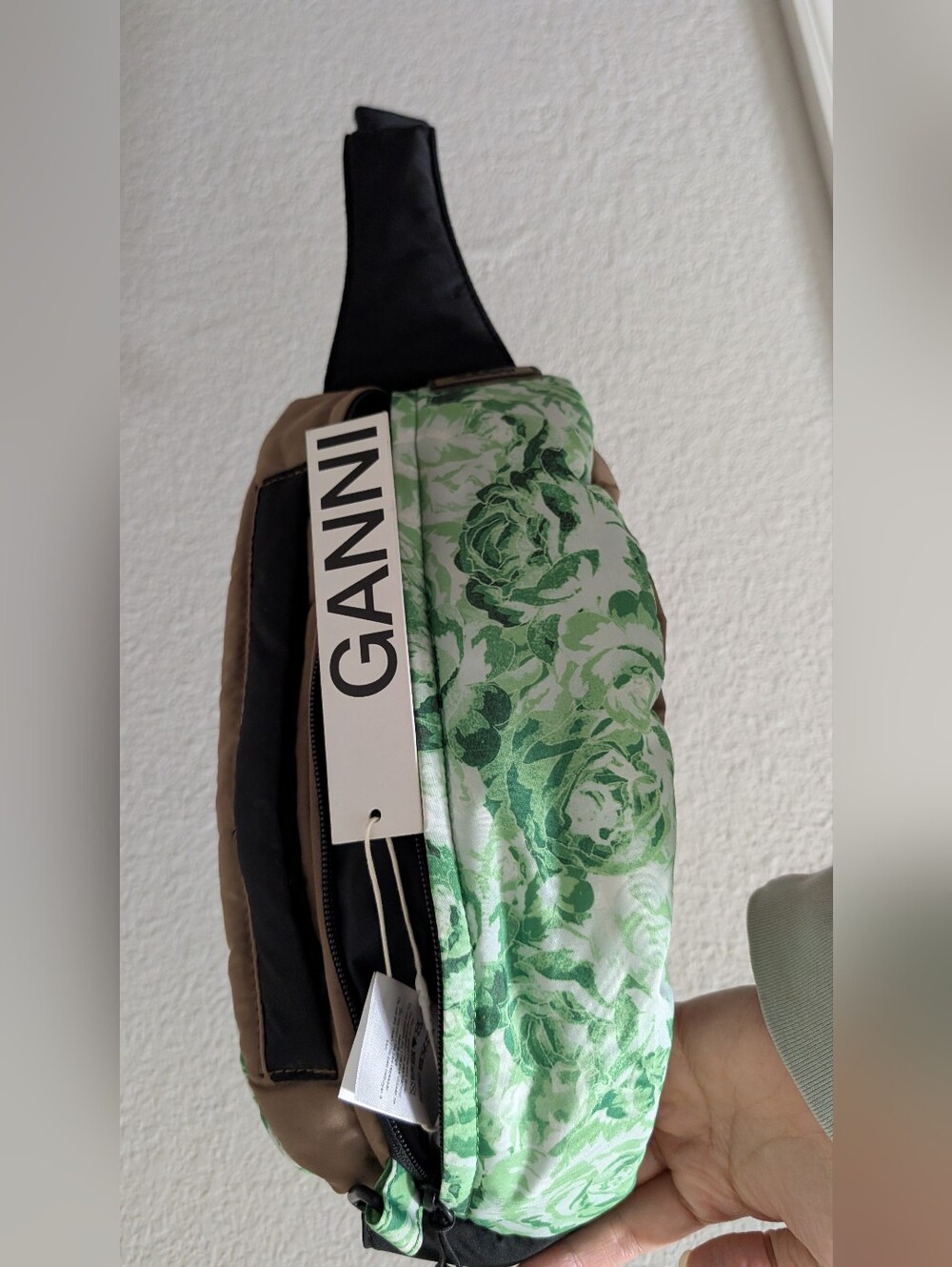 NWT Ganni Fanny Pack Belt Bag Island Green Floral